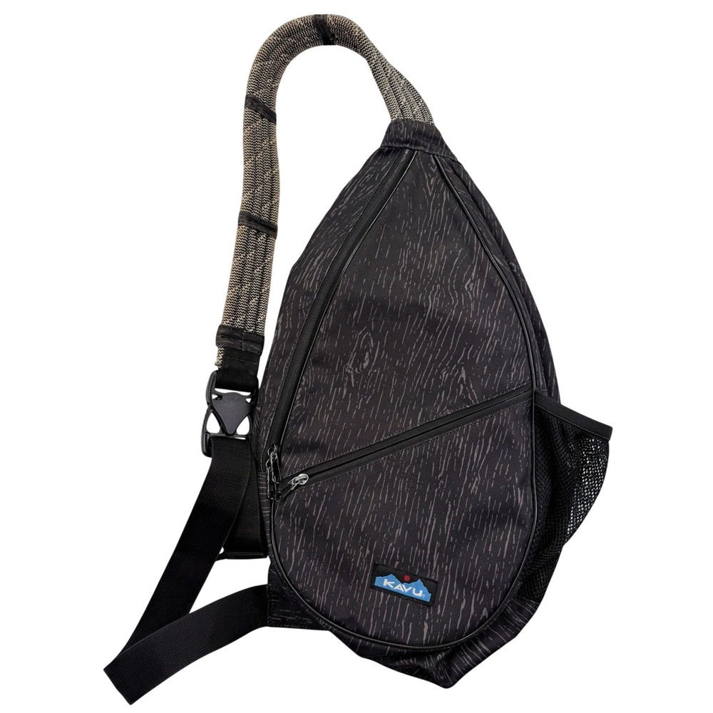 KAVU Paxton Rope Sling Crossbody Bag Purse Black Utility Hike Gorpcore Granola